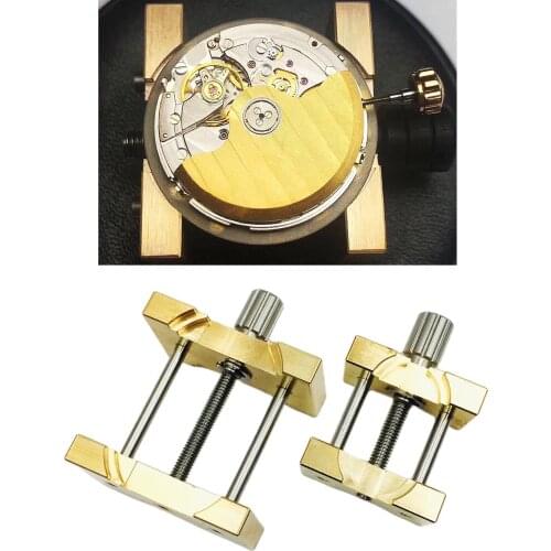 2-pack Metal Copper Watch Movement Clip Holder Fixed Base Tool Accessory