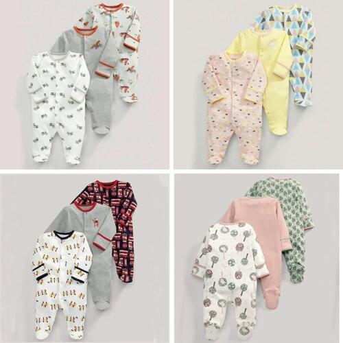 3pieces/Lot Children baby boys girls overall jumpsuit 100% Autumn cotton long-sleeved Newborn baby boys rompers