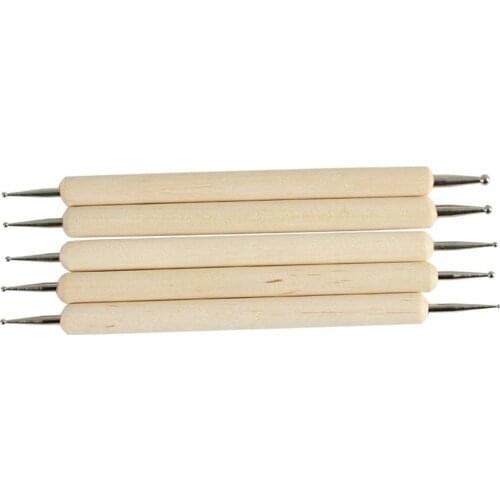 5Pcs/Set Pro 2-Way Wooden Nail Art Dotting Dot Pen Painting DIY Manicure Tools