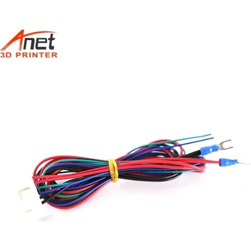 5PCS Anet A6 A8 Hotbed line Cable Upgraded MK3 hotbed for Mendel RepRap i3 Anet 3d printer parts Hot-bed cable