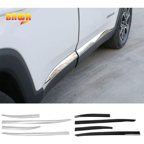 BAWA ABS Door Decoration Strip Accessories for Jeep Renegade 2016+ Car Body Side Stickers