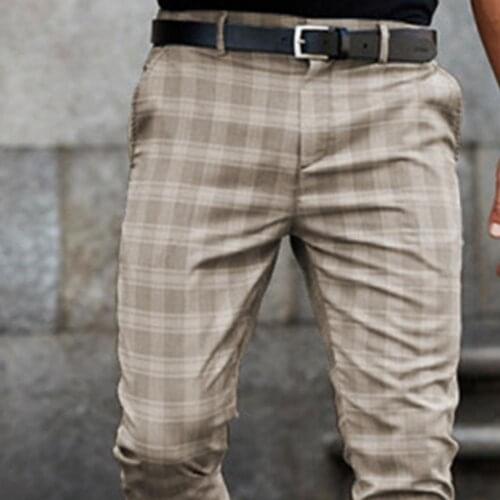 Spring Summer Pant Plaid Printed Fashionable Men Full Length Trouser Leisure Time casual trousers