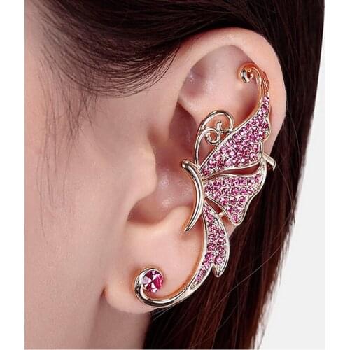Zircon Ear Jacket Earrings Butterfly Shape Bohemia Earrings ( Don't need the ear hole to wear ) Earrings Jewelry