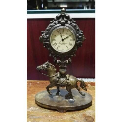 Decorative horse manual sculpture copper can use mechanical clock