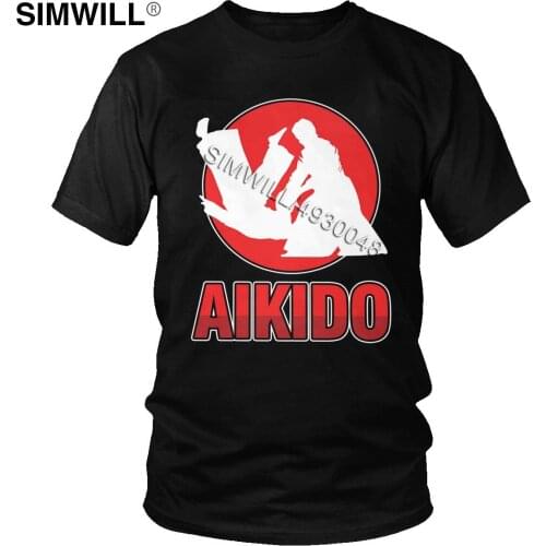 Aikido T-Shirt Gorgeous Casual Pure Cotton Tshirt Mens Short Sleeves O-neck Japan Karate Fighters Martial Arts Tee Tops