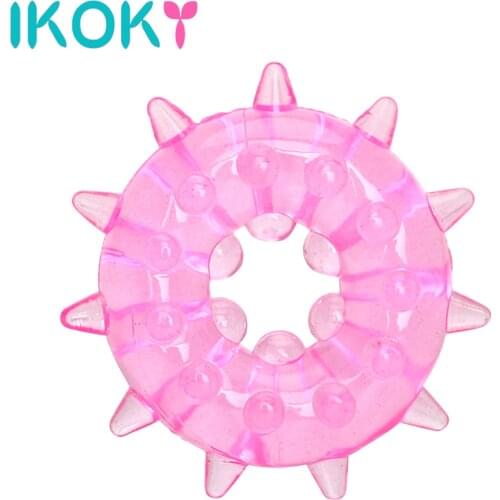 IKOKY Male Erection Stretcher Cock Ring Penis Ring Cheap Things Silicone Sex Toys for Men Enlargement Delay Ejaculation