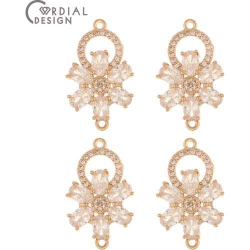 Cordial Design 20Pcs 16*26MM Earring Making/CZ Connectors/Jewelry Accessories/Hand Made/DIY Charms/Jewelry Findings & Components