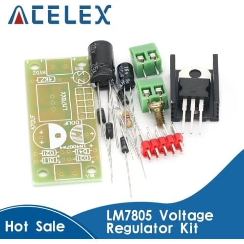 DIY KIT LM7805 L7805 DC/AC Three Terminal Voltage Regulator Power Supply Module 5V 6V 9V 12V Output Max 1.2A