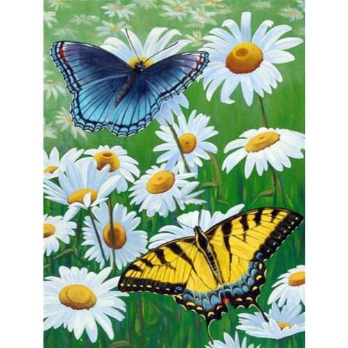 Paint With Diamond Embroidery "Butterfly flower‘’ 5D DIY Diamond Painting Full Square Round Picture Of Rhinestone Decor