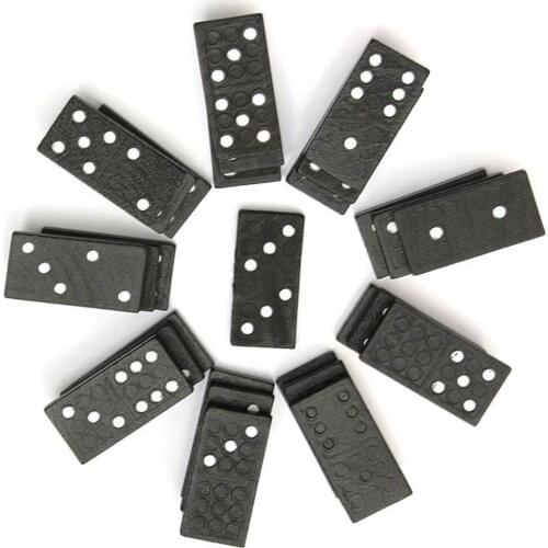 Childrens Domino Game Toy Set of 28 Pcs with Wooden Box Traditional Gift Safety Models Building Toy Blocks Baby Intelligence