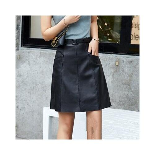 2019 New Fashion Real Sheep Leather Skirt O2