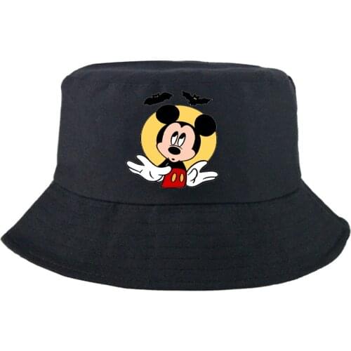 Disney Mickey Mouse Cute Bucket Hat Sunbonnet Double-sided Outdoor Panama Cap Graphic Casual Bob Hat Fashion Cartoon Fishing Hat