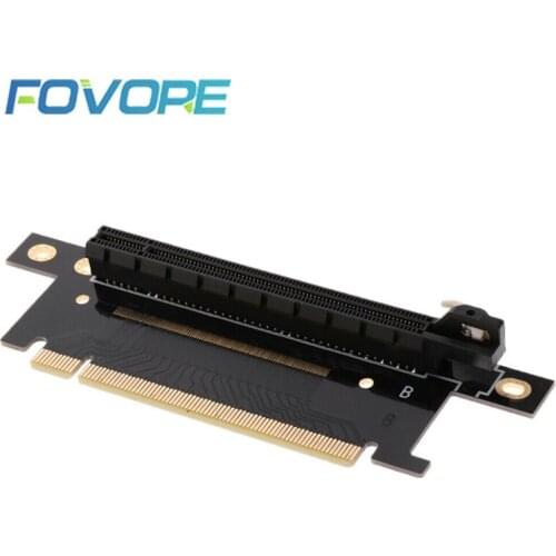 PCIE 16X Riser PCI-e Graphics Card PCI Express Steering Card 90 Degrees Right Angle Riser Adapter for 1U 2U Host 4/6cm Width