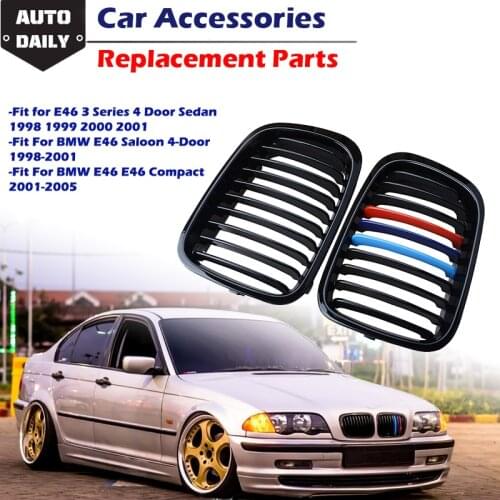 Front Kidney Grille Racing M Performance Style Grill Fit For BMW E46 3 Series 4 Door Sedan 1998 1999 2000 2001 Car accessories