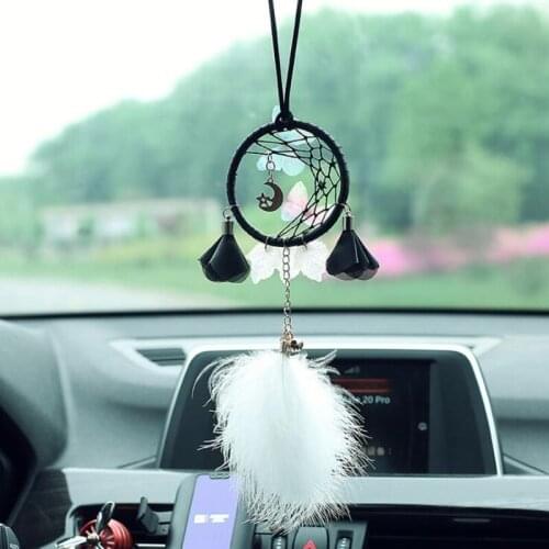 NEW Catcher Pendant Mini Car Ornaments Innovative Gifts Wind Chimes Dreamcatcher Natural Feathers Wall Hanging Decor