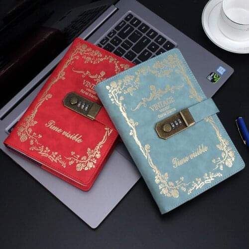 Agenda 2021 A5 Password Notebook Diary with Coded Lock Portable Booklet Small Fresh European