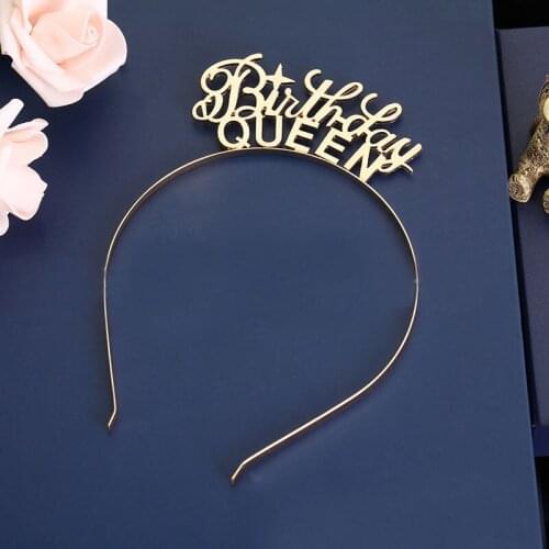 Fashion Metal Alloy Party Girl Birthday Queen Sweet Sixteen Hairband Headband Headdress For Party Hair Hoop Costume Accessories