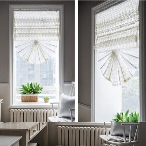 Sheer Roman Blinds Window Curtains Light Filtering Fabric Model RM105 Designs Manual Chain Control Customize Size Finished
