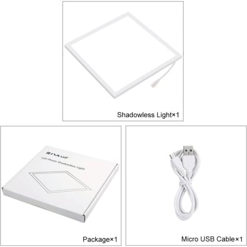 PULUZ Mini LED Photography Shadowless Bottom Light 22.5cm Shadow-free Light Lamp Panel Pad for 20cm Photo Studio Box