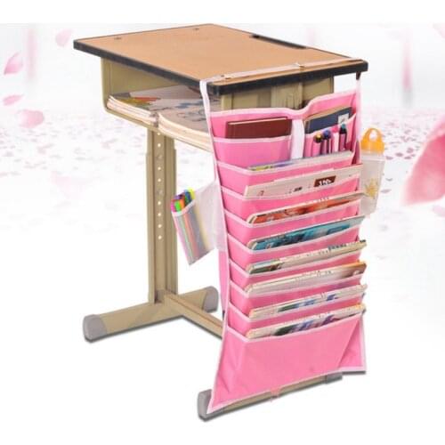 Adjustable Books Files Pen Storage Bag 14 Pockets Stationery Organizer Students Classroom Desk Hanging Table Closet Organizer