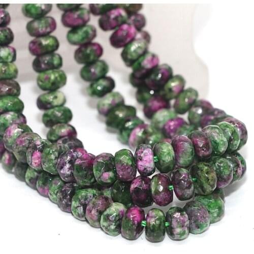 Charms green red zoisite stone 5x8mm trendy rondelle stone Abacus loose beads diy Jewelry making 15 inches GE5110