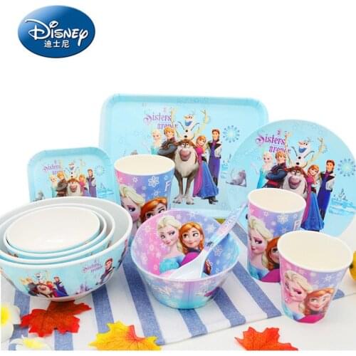 Frozen Dinnerware Disney Childrens Tableware Cute Fashion Kitchen Supplies Cartoon Plate Spoon Dish Cup Bowl
