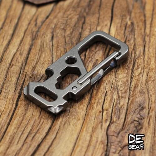 Tiartisan Outdoor Titanium Mountaineering Buckle Quick hanging Titanium Climbing Buckle Metal Bag Buckle Keychain Ring