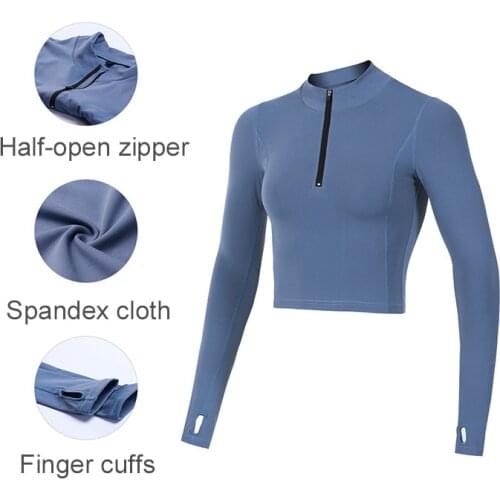 Women Long Sleeve Sport Jacket Quick Dry Zipper Training Sportswear for Running Gym Jacket Workout Sweatshirts Fitness Clothing