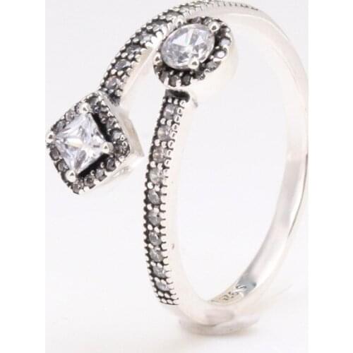 925 Sterling Silver Pan Ring Zirconia Abstract Elegance Ring For Women Wedding Party Gift Fashion Jewelry