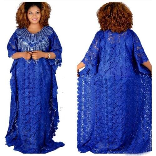 Plus Size Womens Lace Sequins Dress 2-Piece Set Abaya Africa Morocco Kaftan Turkey Dubai Arab