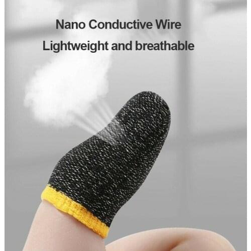 1 Pair Finger Sleeve Ultra-thin Touch Screen Fiber Thumb Gloves Anti Sweat Proof Finger Cots For Game Washable Thumb Accessories