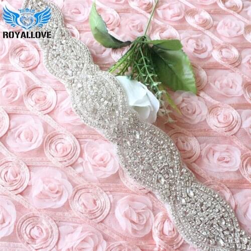 18.0"Long Heavy Handmade crystal Beaded Rhinestone Applique for Belt, Rhinestone bridal sash, Bridal belt, Prom, bridesmaid Gift