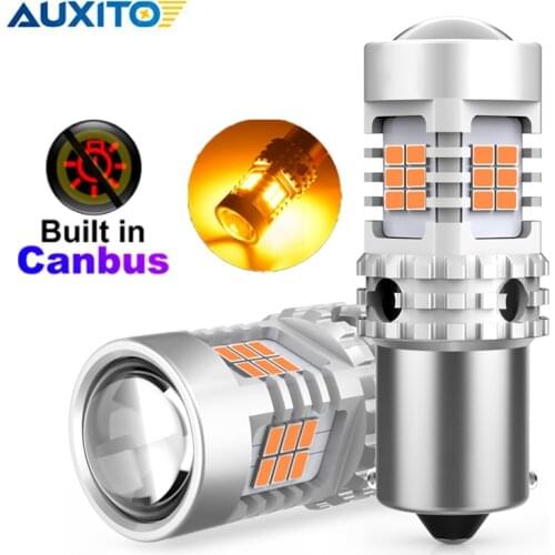 2PCS Car BAU15S LED No Hyper Flash Amber Yellow LED 7507 PY21W LED Bulbs For Turn Signal Lights Canbus Error Free 12V