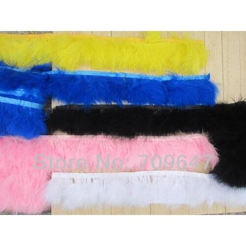 2Yards/Lot Height 9cm Marabou Feather Fringe Feather Trimming 5Colours Available,feathers decoration,feather lace