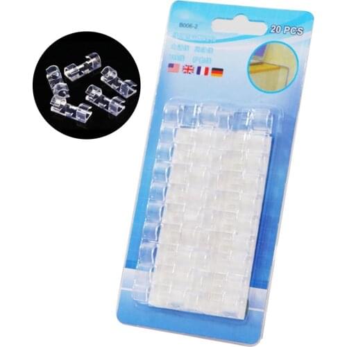Newly 20Pcs/Box Self-Adhesive Cable Clips Organizer Drop Wire Holder Cord Management