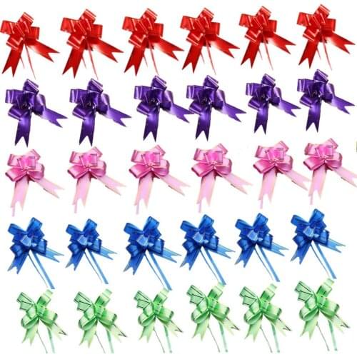 20pcs Christmas Gift Wrap Pull Bows Christmas Tree Ribbons New Year Navidad Decorations for Home Wedding Car Decor Craft Bows