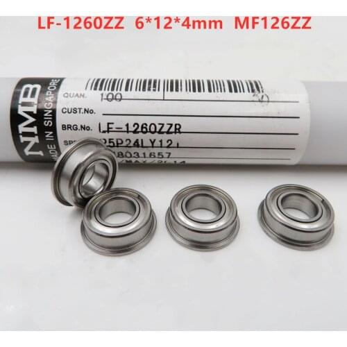 20pcs original NMB Minebea flanged bearing LF-1260ZZ 6*12*4 mm MF126ZZ ABEC-5 miniature flange ball bearings 6mmx12mmx4mm
