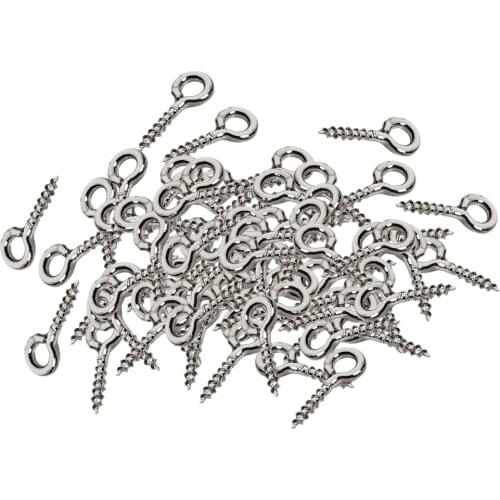 200pcs Eye Bolts Needle Screw White K Eye Pin Keychain DIY Pendants Supplies