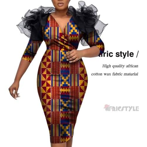 2021 Customized New Dashiki African Clothes for Women Bazin Riche Women African Style Dress Lady Hip Dress WY8828