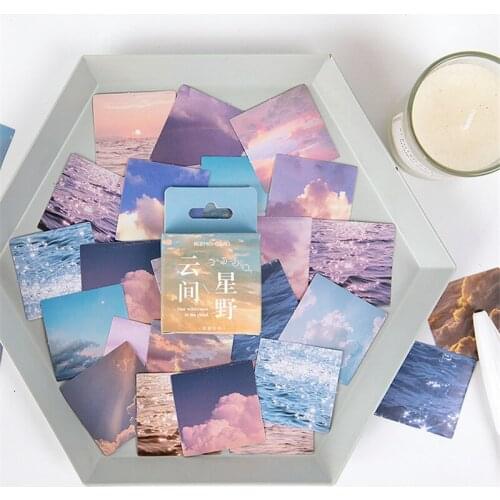 46Pcs/Pack Star Wilderness In The Cloud Mini Paper Stickers Decorative Diy Album Diary Scrapbook Label Sticker Kawaii Stationery