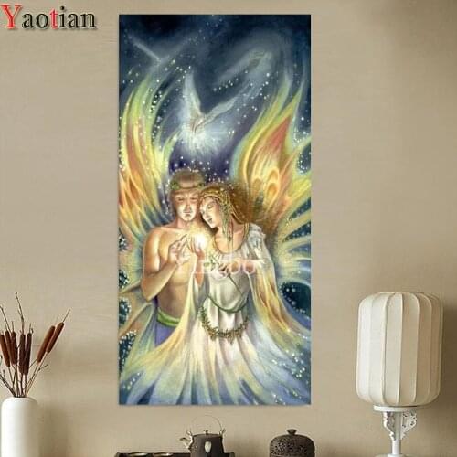 5d DIY Diamond Painting Fantasy art fairy couple Full Square Round Drill Diamond Embroidery Diamond Large Diy Mosaic Home Decor