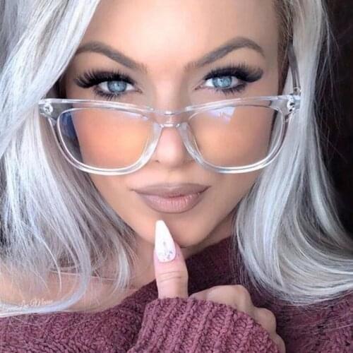 Anti Blue Light Glasses For Women Trends Transparent TR90 Square Women Glasses Frames Vintage Prescription Optical Eyeglasses