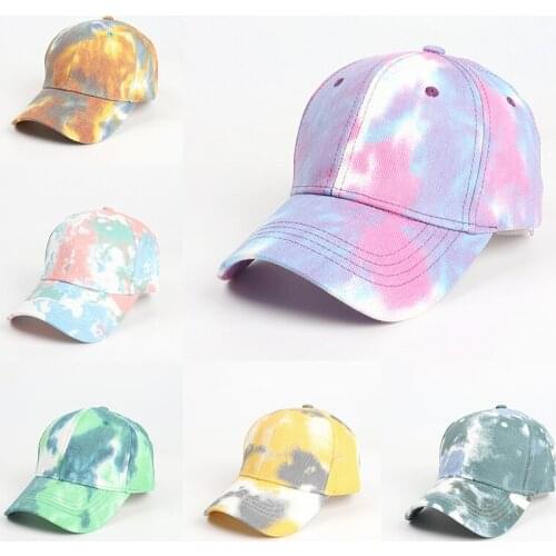 New Fashion Tie-Dye Baseball Cap Spring Adjustable Unisex Cotton Blend Colorful Outdoor Streetwear Summer Caps Sun Hats