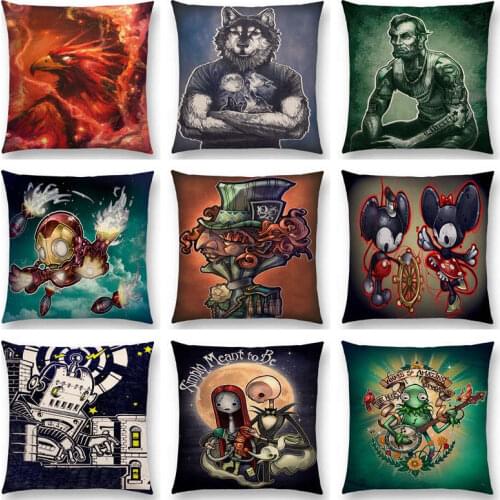 Cool Amusing Computer Game Film Cartoon Protagonist Warrior Funny Things Fantasy Monsters Cushion Cover Sofa Throw Pillow Case