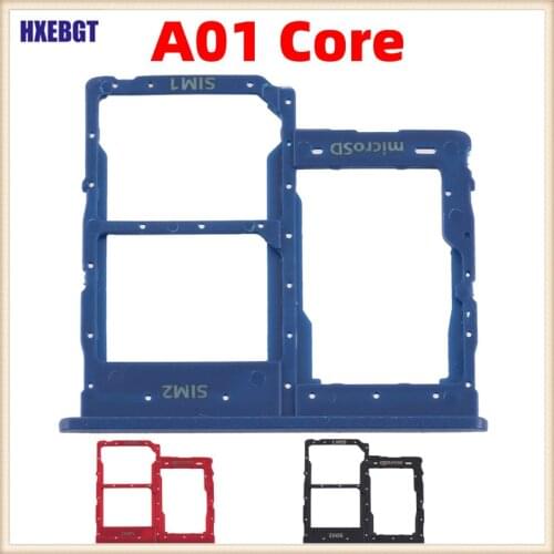 For Samsung Galaxy A01 Core A013 Dual Sim Card Tray Mobile Phone SIM SD Card Slot Adapter Holder Repair Parts