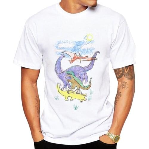 TEEHUB Men Kinds of Dinosaurs Printed Summer T-Shirt Short Sleeve Fashion Tshirts Street t shirts Cool Hipster Essential Tee