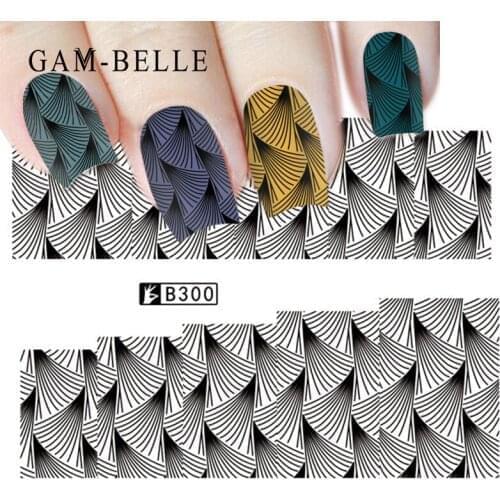 GAM-BELLE 1 Pc Vintage Houndstooth Leopard Series Nail Sticker DIY Beauty Creative French Full Cover Nail Decals Decorations