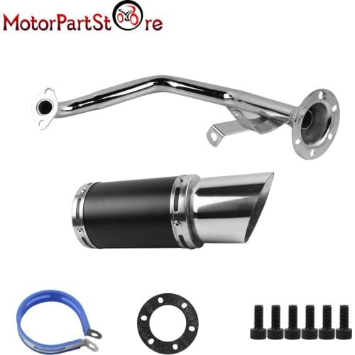 High Performance Muffler Exhaust Pipe kit For GY6 125cc 150cc 152QMI 157QMJ 4 Stroke Chinese Scooter Moped ATV Go Kart
