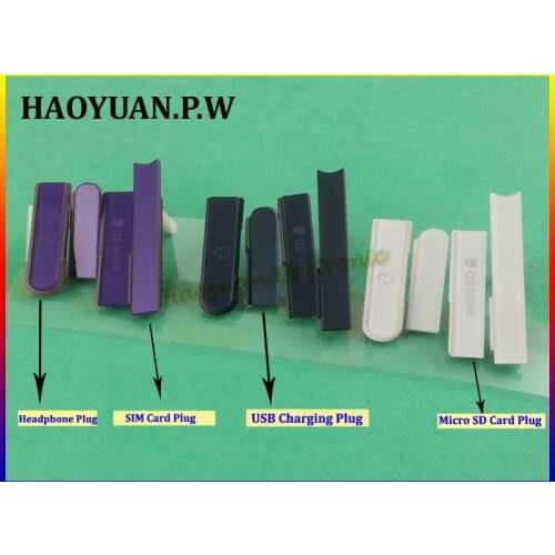 HAOYUAN.P.W 4pc/set Charging USB SIM micro SD headphone block plug cover case for Sony Xperia Z L36H L36i C6603 C6602