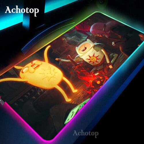 Adventure Time Gaming Mouse Pad RGB Mouse Pad PC Gamer Computer Mousepad RGB Anime Mause Pad Large Mousepad XXL Desk Mat